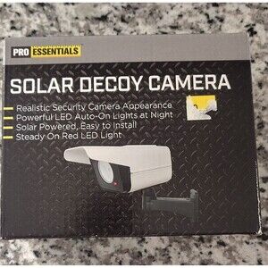 Pro Essentials Solar Decoy Dummy Camera, Solar Powered Rechargeable Flashing LED